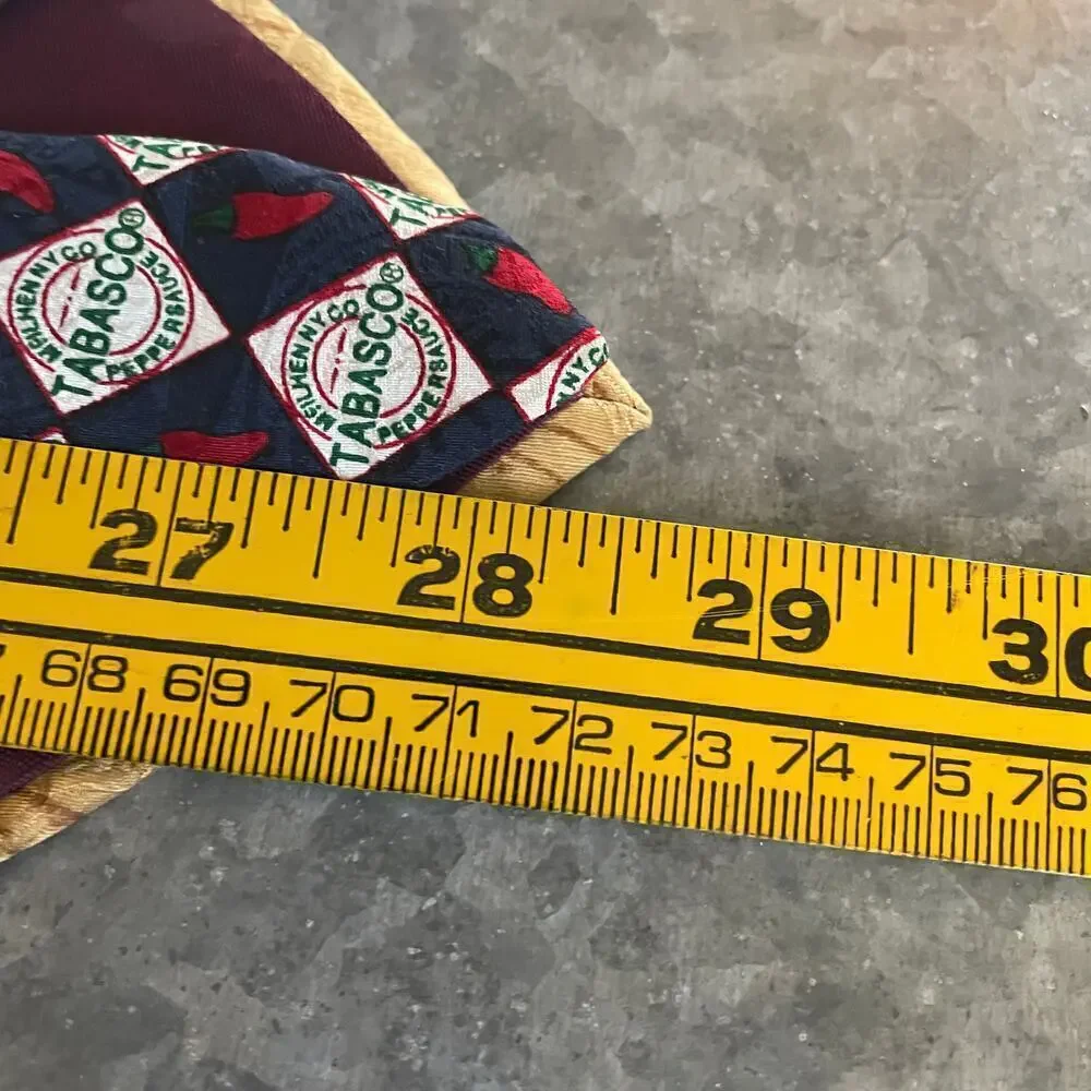 Vintage Tabasco Computer Keyboard Pepper Fest Festival Silk Tie 90s Hot Sauce